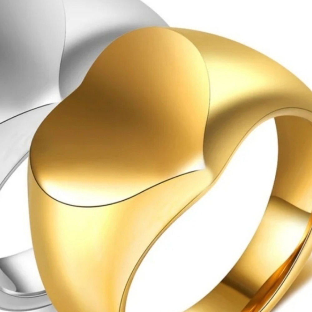 18K YELLOW GOLD OVER STAINLESS STEEL RING - Picture 5 of 7